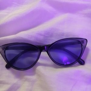 blue slim retro glasses